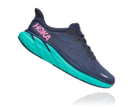 Hoka One One Clifton 8 - Sapatos Ortopédicos Mulher Outer Space / Atlantis | PT-aldNCg7